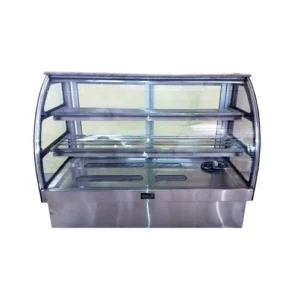 Glass Meat Display With Stainless Steel Frame