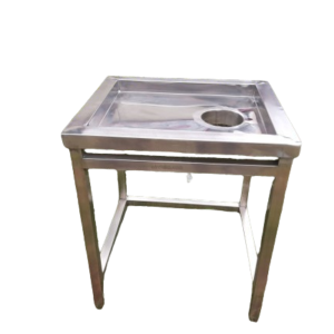 Stainless Steel Work Table With Garbage Channel