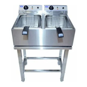 Stainless Steel Electric Double Well Fryer With Cabinet